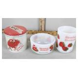 Strawberry shortcake cup, tin and bowl