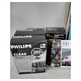 Christmas lights and ornaments