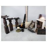Sheep, star candle sticks, small wood tray