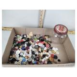 Box Jar With Buttons.