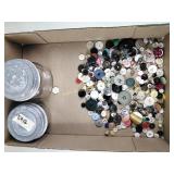 2 Ball Jars & Lid, One With Buttons