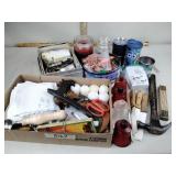 Candles,Cups,Cookie cutters,Hammers, and Mixer