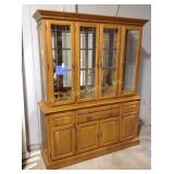 China hutch, lighted, 61 x 18 x 80, one area of
