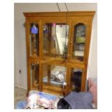 Curio cabinet, lighted, 56 x 12 x 77, good
