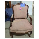 Wood and upholstered chair, some stains and