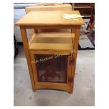 Side table, cowboy theme, some scratches, 18 x 16