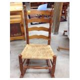 Rocking chair with cane seat, scratches