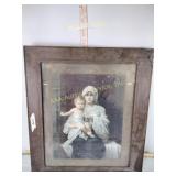 Painting of a Mother and Son in Frame