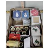 Christmas ornanents, pell n stick tags for