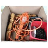 4 Chair Legs, Work Light, Tub of Screws, Iron