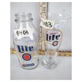 2 Miller Lite Glasses