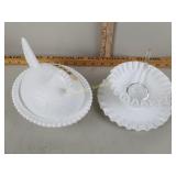 Vintage Fenton milk glass hobnail mayonnaise bowl
