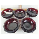 Avon Cape Cod ruby glass bowls