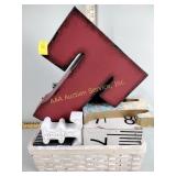 Wood ruler blocks, basket, wood sign, decorative