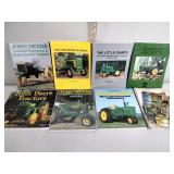 Metal John Deere sign & tray, John Deer books