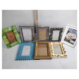 Decorative picture frames including tile,
