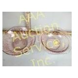2 pink Depression glass bowls