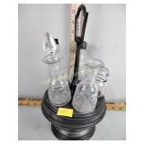 Victorian silverplate & glass castor set -