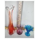 3 art glass pieces