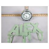 Pottery barn kids alarm clock, letter hooks