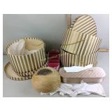 Vintage hat, hat boxes, glove box, gloves