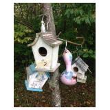 Small bird house and owl ceramic
