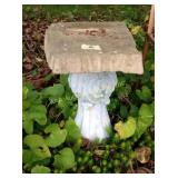 Concrete pedestal table with stone top 18"