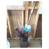 Yard stakes, wire trellis, wire window flower