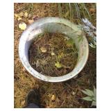 Semi wheel rim, broken wood chair