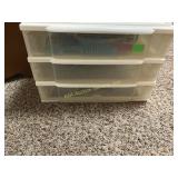 Storage tote with combs and hair clips