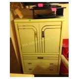 White and gold cabinet chest  53"h x 33"w x 17" d