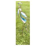 Stained glass peacock lawn decor