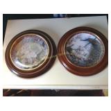 (8) W.J. George porcelain peacock collector plates