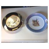 (9) Assorted peacock plates