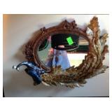 Resin peacock mirror