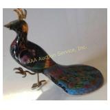 Cloisonne peacock figurine