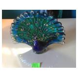 Art glass peacock