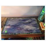 Large slag glass vanity tray