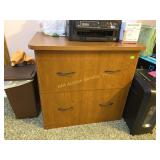 Press wood filing cabinet  30"h x 32.5"w x 22.5 d