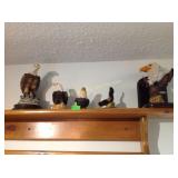 (5) Ceramic and resin eagle figurines