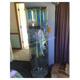Brass & glass curio cabinet 68.5"hX21.5"wX10"d