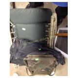 (2) Air mattresses, tarp, folding chairs