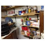 Fluorescent lights, wood stain, rocks, glue