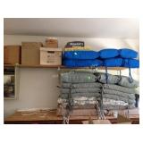 Boots, patio cushions, bird feeder, wind chimes,