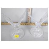 (2) Glass eagle figurines