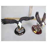 (2) Resin eagle figurines - one broken