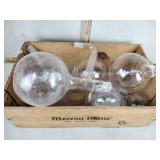 Pyrex lab set, wood crate