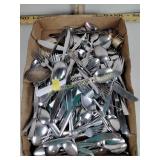 Assorted stainless & silverplate flatware
