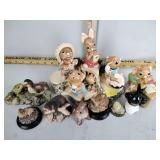 Pendelfin rabbit figurines, chipped, English