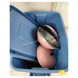 Pink aluminum club covered casseroles,